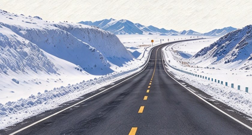 S21 沙漠公路穿越雪原